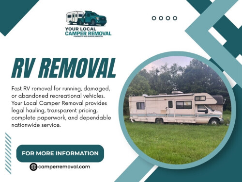 When a motorhome has reached the end of its useful life, keeping it rarely offers any real benefit. Your Local Camper Removal provides dependable assistance with RV Removal, helping property owners clear unwanted recreational vehicles safely and efficiently.

Phone no: +1(844) 474-2429